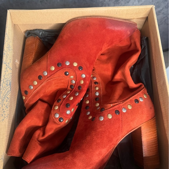 Free People Studded Crimson Boots - Picture 7 of 7
